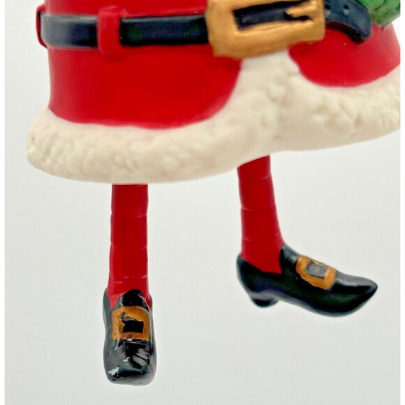 Home Interiors Santa Claus Bell Ornaments Ceramic Dangling Feet Original Box - Picture 14 of 16